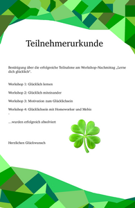 csm Teilnehmer Urkunde Lerne dich glu  cklich 1bbe08fcdf